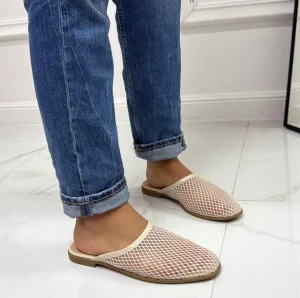 Primi Tacchi Shanti - Sabot Pantofolina Donna Punta Tallone Scoperto BEIGE Online