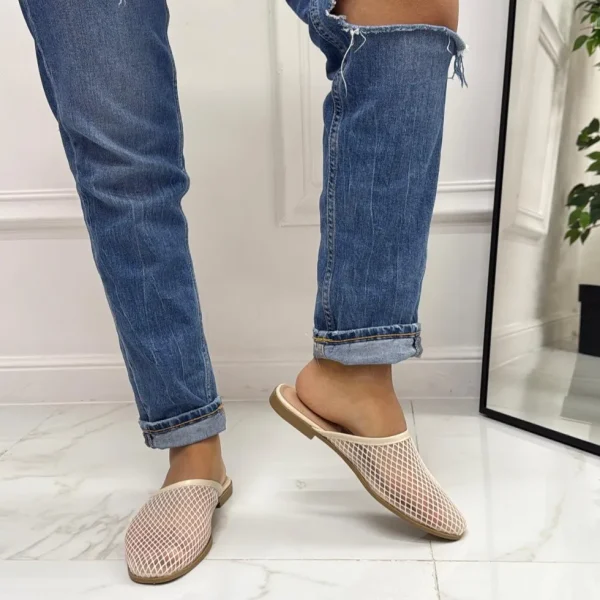 Primi Tacchi Shanti - Sabot Pantofolina Donna Punta Tallone Scoperto BEIGE Online