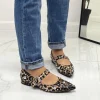 Primi Tacchi Shari - Scarpe Donna Ballerine Cinturino Borchie Casual LEOPARDATO Best