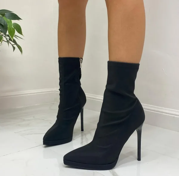 Primi Tacchi Sharon - Stivaletto Donna Punta Tacco Casual Elegante NERO Online