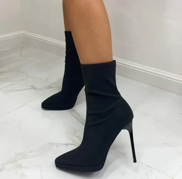 Primi Tacchi Sharon - Stivaletto Donna Punta Tacco Casual Elegante NERO Online