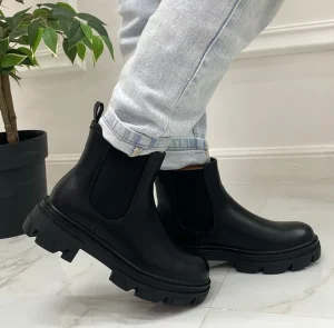 Primi Tacchi Sheila - Stivaletto Donna Anfibio Punta Tonda Comodo Nero New
