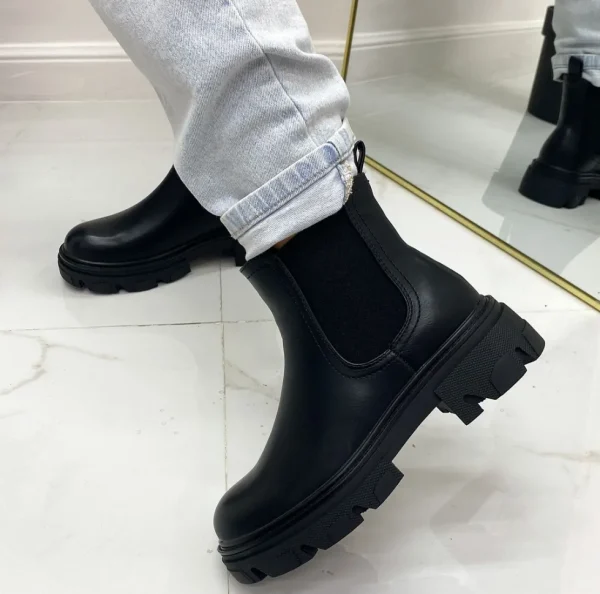 Primi Tacchi Sheila - Stivaletto Donna Anfibio Punta Tonda Comodo Nero New