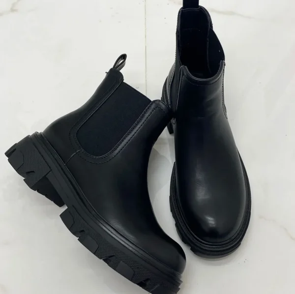 Primi Tacchi Sheila - Stivaletto Donna Anfibio Punta Tonda Comodo Nero New