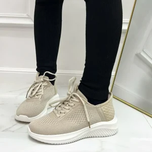 Primi Tacchi Sherlin - Sneakers Donna Lacci Comode Casual Beige Online