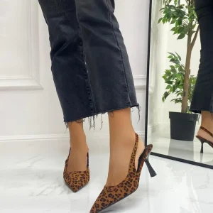Primi Tacchi Shinta - Décolleté Donna Tacco Spillo Punta Eco Camoscio Leopardato Clearance