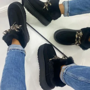Primi Tacchi Sidney - Stivaletto Eskimo Boots Gomma Alta Nero Outlet