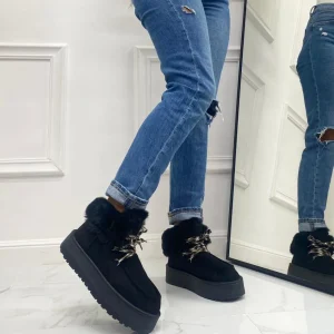 Primi Tacchi Sidney - Stivaletto Eskimo Boots Gomma Alta Nero Outlet