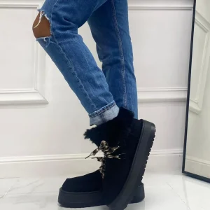 Primi Tacchi Sidney - Stivaletto Eskimo Boots Gomma Alta Nero Outlet