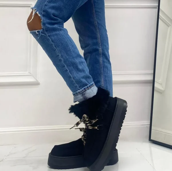 Primi Tacchi Sidney - Stivaletto Eskimo Boots Gomma Alta Nero Outlet