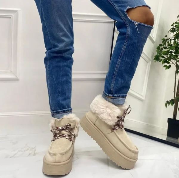 Primi Tacchi Sidney - Stivaletto Eskimo Boots Gomma Alta Beige Fashion