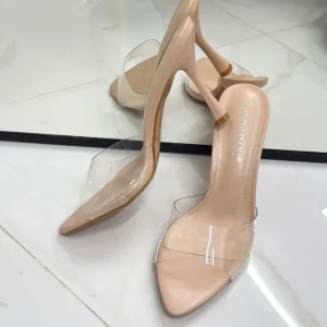Primi Tacchi Siena - Sandali Donna Scarpa Trasparenti Tacco Clessidra Nude Outlet