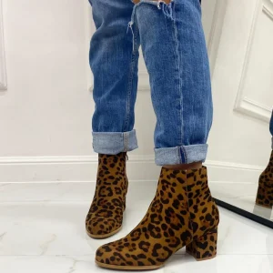 Primi Tacchi Silvie - Stivaletto Donna Punta Tacco Leopardato Online