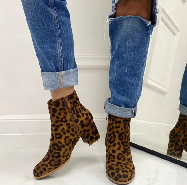 Primi Tacchi Silvie - Stivaletto Donna Punta Tacco Leopardato Online