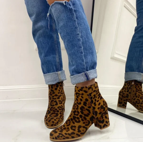 Primi Tacchi Silvie - Stivaletto Donna Punta Tacco Leopardato Online