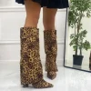 Primi Tacchi Siria - Stivale Donna Scarpa Punta Tacco Quadrato Leopardato Online