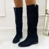 Primi Tacchi Sissy - Stivale Donna Zeppa Interna Casual Comodo Nero Hot