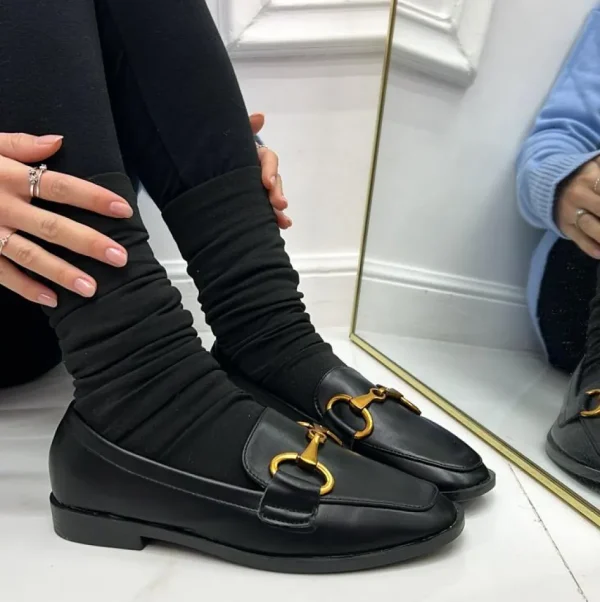 Primi Tacchi Tansy - Mocassino Donna Scarpa Gioiello Casual Elegante Nero Hot