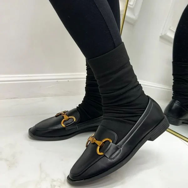Primi Tacchi Tansy - Mocassino Donna Scarpa Gioiello Casual Elegante Nero Hot
