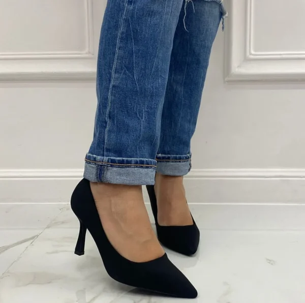 Primi Tacchi Tatiana - Décolleté Donna Scarpa Tacco Spillo Pelle Elegante Nero Clearance
