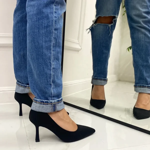 Primi Tacchi Tatiana - Décolleté Donna Scarpa Tacco Spillo Pelle Elegante Nero Clearance