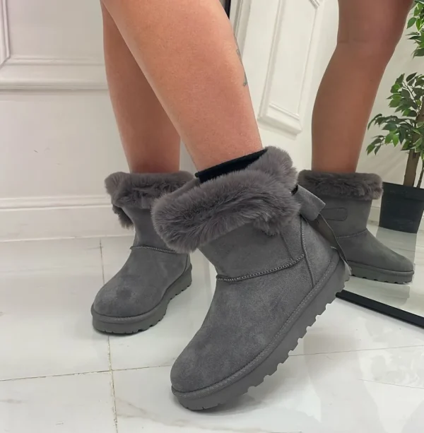 Primi Tacchi Taylor - Stivaletto Eskimo Boots Fiocco Comodo Grigio Best