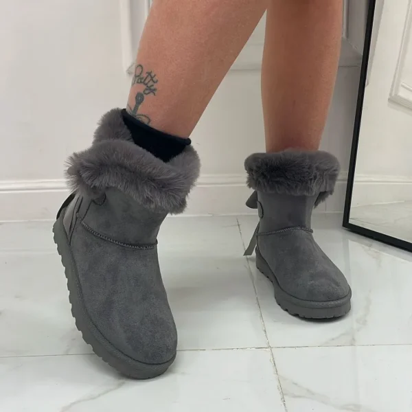 Primi Tacchi Taylor - Stivaletto Eskimo Boots Fiocco Comodo Grigio Best