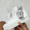 Primi Tacchi Teddy - Sneakers Donna Scarpe Ginnastica Lacci Casual Comodo Bianco Clearance