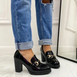 Primi Tacchi Tessa - Mocassino Tacco Donna Casual Elegante Nero Best