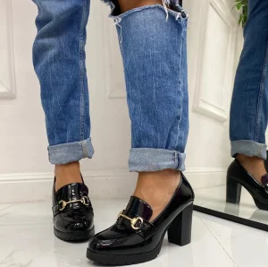 Primi Tacchi Tessa - Mocassino Tacco Donna Casual Elegante Nero Best