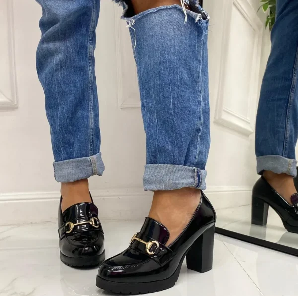 Primi Tacchi Tessa - Mocassino Tacco Donna Casual Elegante Nero Best