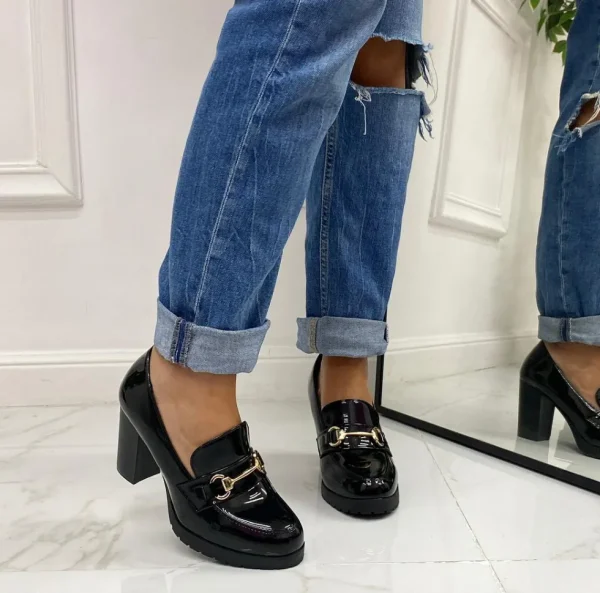 Primi Tacchi Tessa - Mocassino Tacco Donna Casual Elegante Nero Best