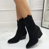 Primi Tacchi Texas - Stivale Donna Texano Basso Tacco Punta Nero New
