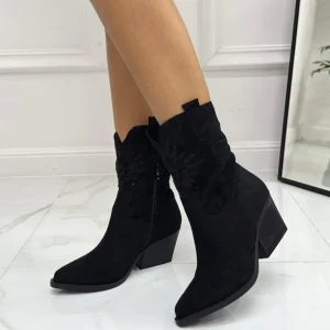 Primi Tacchi Texas - Stivale Donna Texano Basso Tacco Punta Nero New
