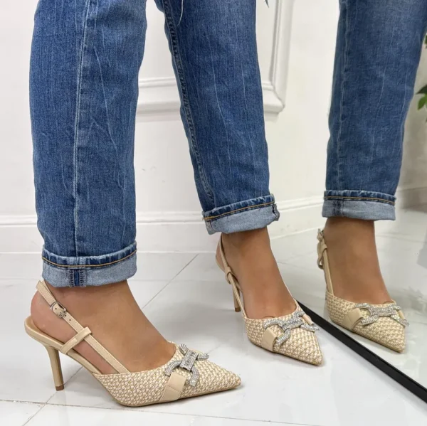 Primi Tacchi Thalia - Décolleté Donna Tacco A Spillo Punta Elegante Beige Best