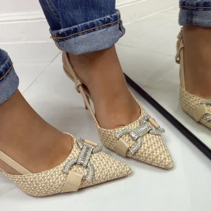 Primi Tacchi Thalia - Décolleté Donna Tacco A Spillo Punta Elegante Beige Best
