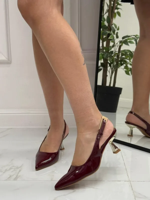 Primi Tacchi Tina - Décolleté Donna Tacco A Spillo Punta Vernice Elegante BORDEAUX Online