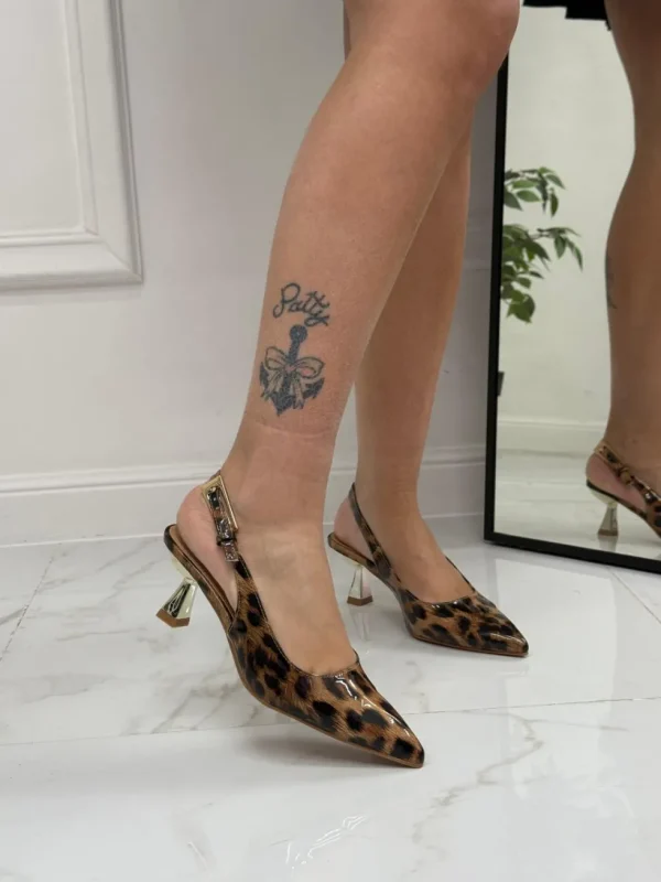 Primi Tacchi Tina - Décolleté Donna Tacco A Spillo Punta Vernice Elegante Leopardat Best