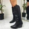 Primi Tacchi Tracy - Stivale Donna Texano Alto Tacco Punta Casual Nero Outlet