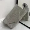 Primi Tacchi Valencia - Pochette Borsa Donna Strass Elegante Argento Discount