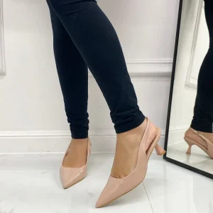 Primi Tacchi Valeria - Décolleté Donna Tacco A Spillo Punta Vernice Elegante Nude Online