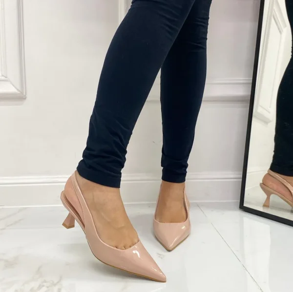 Primi Tacchi Valeria - Décolleté Donna Tacco A Spillo Punta Vernice Elegante Nude Online