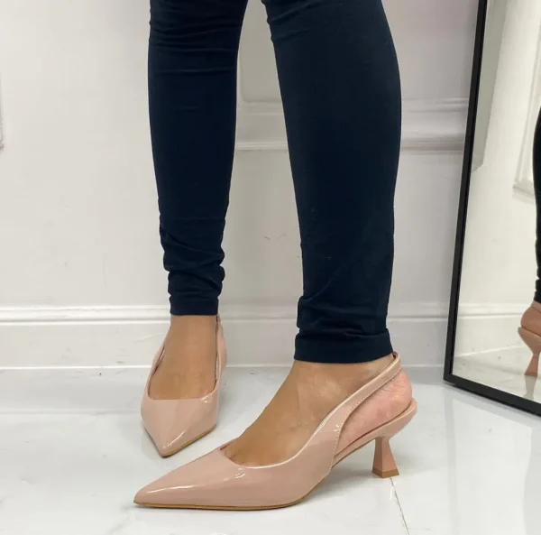 Primi Tacchi Valeria - Décolleté Donna Tacco A Spillo Punta Vernice Elegante Nude Online
