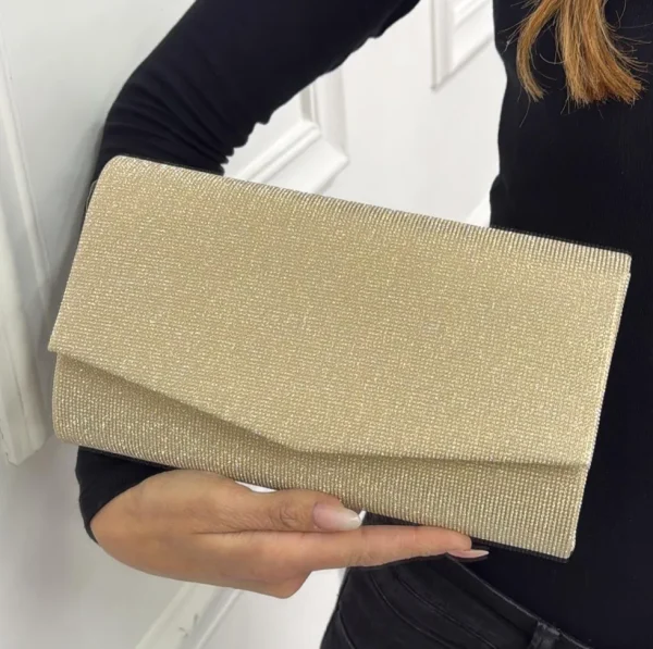 Primi Tacchi Vienna - Pochette Borsa Donna Strass Elegante Nero Argento oro Outlet