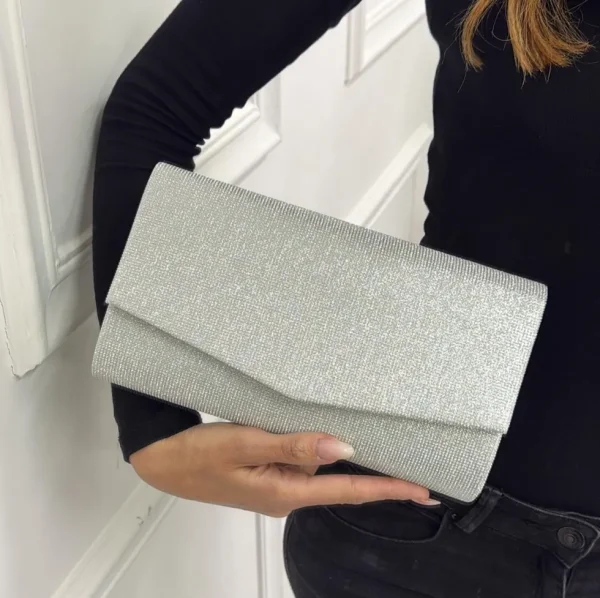 Primi Tacchi Vienna - Pochette Borsa Donna Strass Elegante Nero Argento oro Outlet