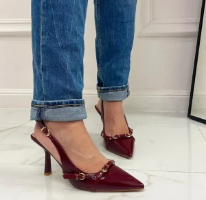 Primi Tacchi Virginia - Décolleté Donna Tacco A Spillo Punta Vernice Elegante Borde Best
