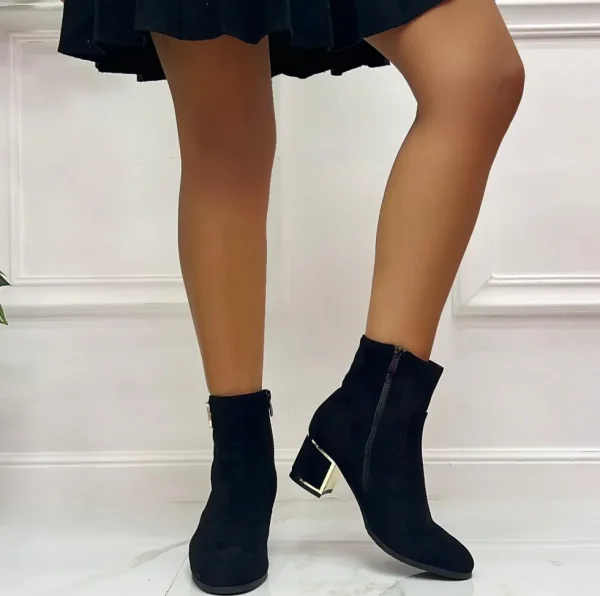 Primi Tacchi Wanda - Stivaletti Donna Tacco Spillo Punta Tonda Dorato Strass Nero Online