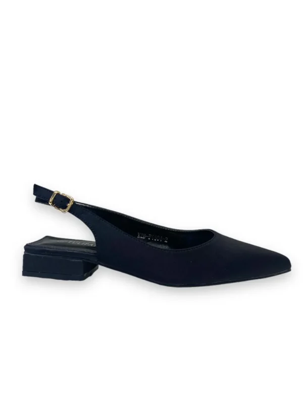Primi Tacchi Yamila - Scarpa Donna Ballerina Punta Tacco Basso Elegante Nero Best