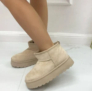 Primi Tacchi Yumi - Stivaletto Eskimo Boots Gomma Alta Beige Sale