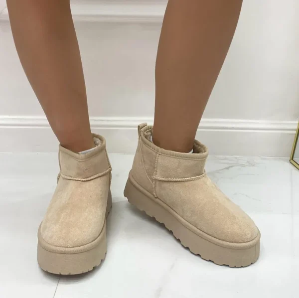 Primi Tacchi Yumi - Stivaletto Eskimo Boots Gomma Alta Beige Sale